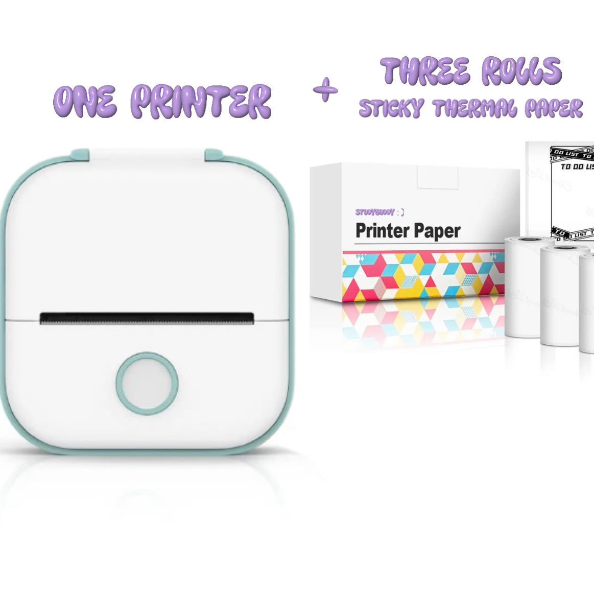 Studybuddy's Viral Portable Inkless Printer + 3 Rolls (Sale's Bundle) For  Students