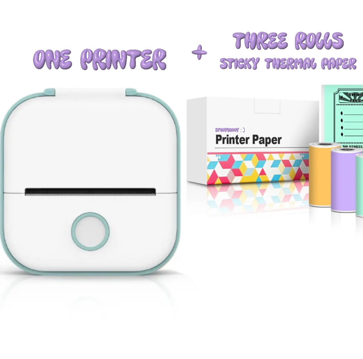 Studybuddy’s Viral Easy Notes Portable Inkless Printer + 3 Rolls (Sales Bundle)